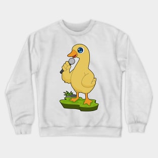 Duck Singer Microphone Music Crewneck Sweatshirt